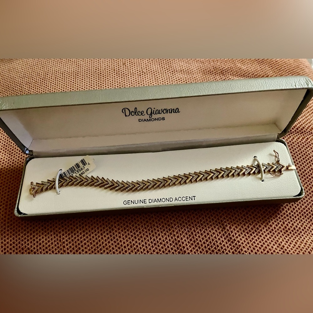 Dolce Giavonna Geniune Diamond Accent Bracelet